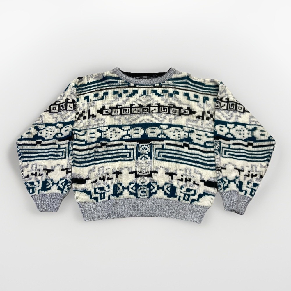 Vintage Expressions Sweater Mens L Knit Acrylic Crewneck 90s Grandpa